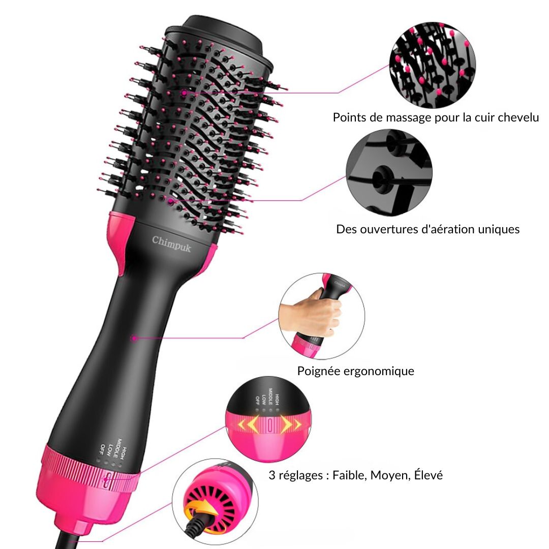 AirGlam - Sèche cheveux Brosse - thepullupshop™